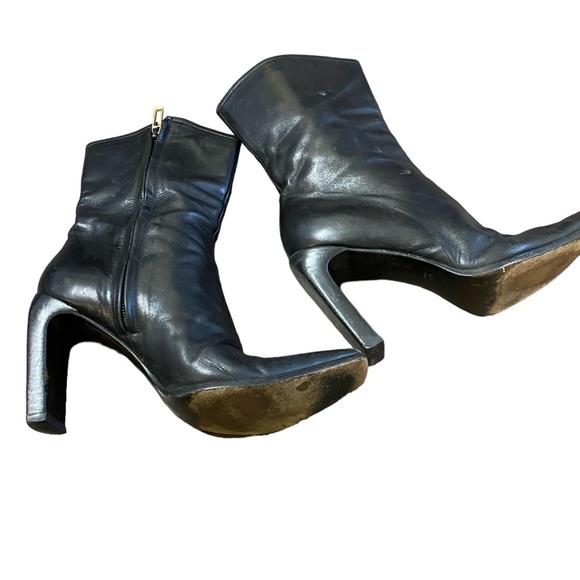 Vintage Gucci by Tom Ford black leather ankle boots belt - Picture 3 of 16